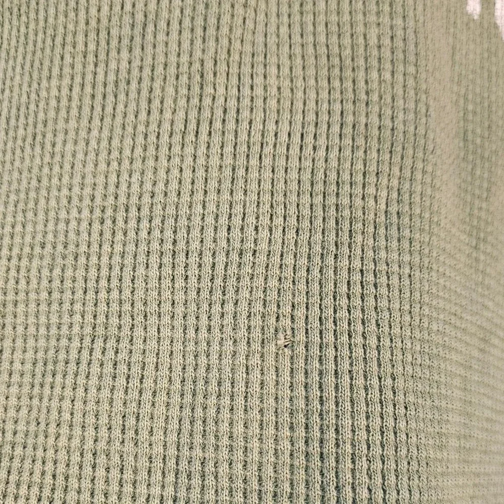 VTG Y2K Abercrombie Kids‎ Waffle Knit Thermal Boys XL Distressed Raw Hem Grunge